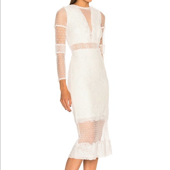 Alexis Elize Dress Dotted White Lace - Picture 6 of 15